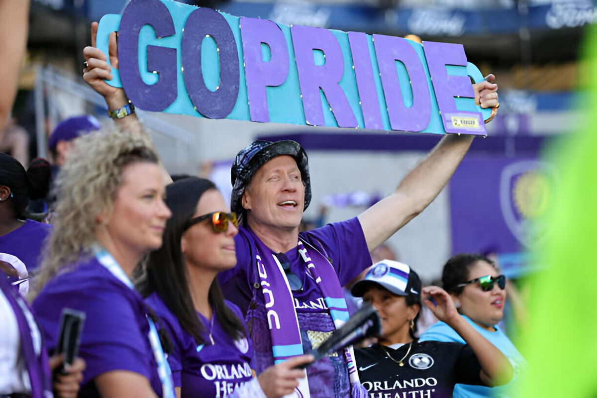 Fans cheer during the NWSL Playoff Semifinals